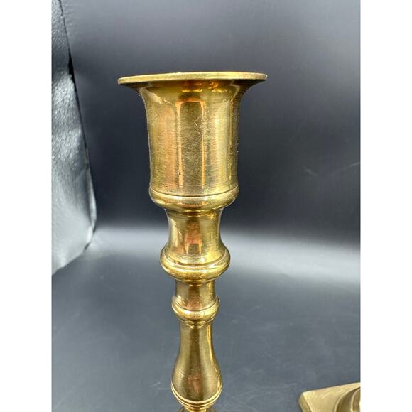 Set of 2 Brass Candlestick Candle Holders EUC Beautiful! - Picture 5 of 10